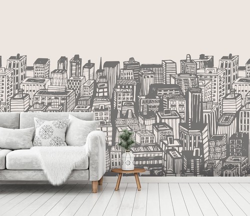 Hand drawn buildings - drawn,